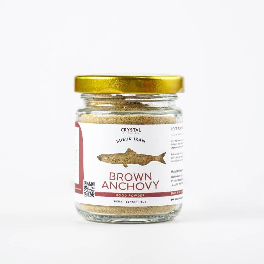 botol kemasan brown anchovy powder atau bubuk teri jengki ukuran besar